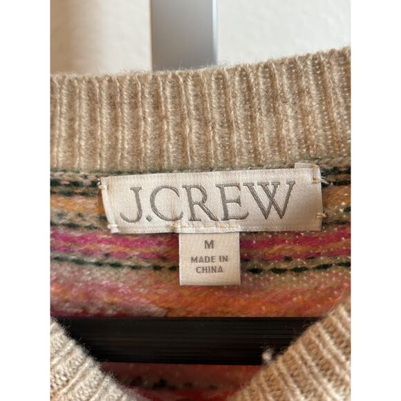 J.Crew Fair Isle Wool Blend Sweater Women’s Medium Multicolor Crewneck - Picture 4 of 7